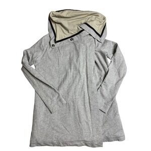 lululemon athletica Light Gray Hooded Long Sleeve Jacket with Cream Lining